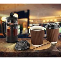 Juego de Tazas de Café Resistentes al Calor, Fundas para Tazas de Café Caliente, Bolsa de Papel Kraft Popular para Panadería Resistente al Calor