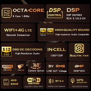 Sistema Audio per Auto Android 15 con Schermo Touch da 9 Pollici, Octa Core, Navigazione GPS, Lettore DVD e DSP per <span class=keywords><strong>Suzuki</strong></span> SX4 <span class=keywords><strong>S</strong></span>-<span class=keywords><strong>Cross</strong></span> 2013-2016 - Product Image 6