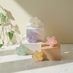 Bougies chauffe-plat parfumées créatives faites à la main pour décoration de maison en forme de fleur Mini bougie parfumée colorée chauffe-plat - Product Image 6