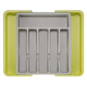 High Quality PP Material Organizer Tray For Cutlery Plastic Silverware Storage Tray Expandable Cutlery Tray