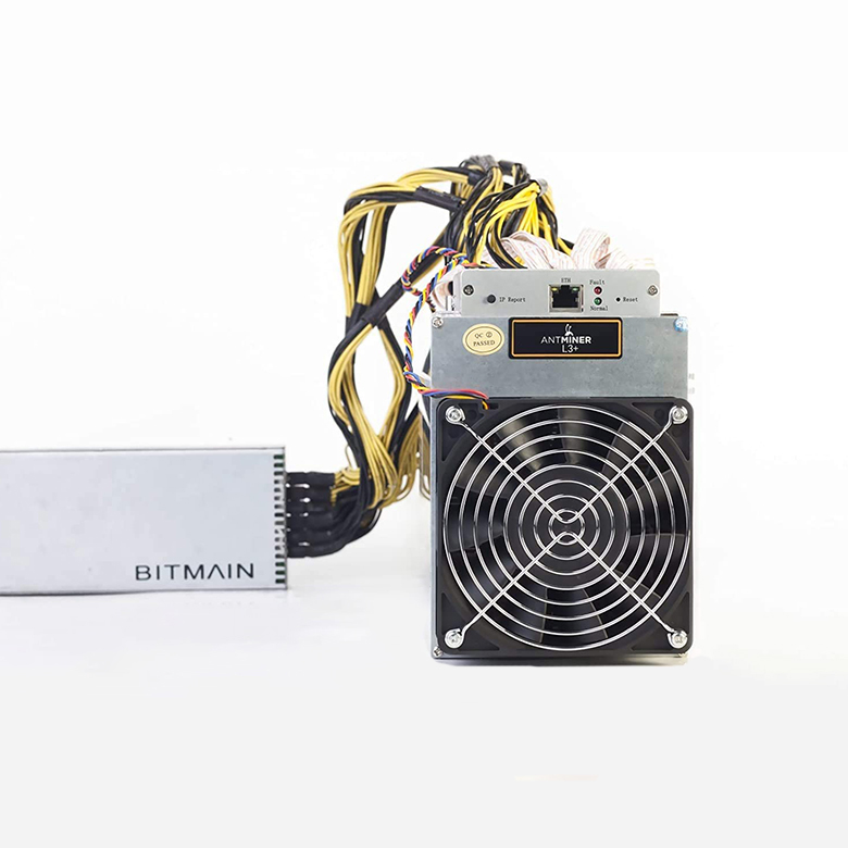 Bitmain second hand miner L3+ 504.00 MH / s blockchain miner L3 + antminer with power supply Bitcoin mining machine
