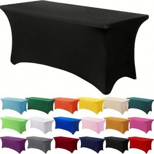 Manteles Rectangulares de Poliéster Elástico Antiarrugas con Impresión por Transferencia Térmica de 6 pies para Fiestas, Ferias Comerciales, Banquetes y Bodas - Product Image 1