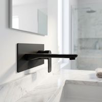 Robinet mitigeur mural encastré moderne de haute qualité à poignée unique et à trou unique, en acier inoxydable avec cartouche en céramique, pour usage hôtelier