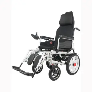 Fauteuil électrique pliable en acier inoxydable, inclinable, portable