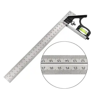 Angle Square Measuring Tools Set Precise Stainless Steel Adjustable Combination Spirit Level 12" 300mm Combination Square Ruler