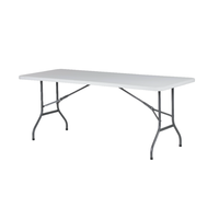 Tables pliantes en plastique HDPE de 183*76*74 cm (6 pieds) en gros d'usine, nouveau matériau, pour restaurant, salle à manger, fête, camping