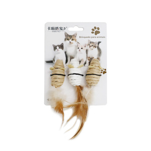 Kara Pet Cat <b>Toy</b> <b>Mouse</b> Feather Sound Making Indoor Durable Three <b>Mice</b> - Product Image 1