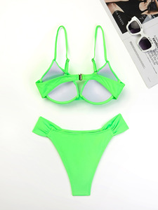 Logotipo personalizado al por mayor Bikini brasileño Mujeres Dos piezas Trajes de baño Sombrero de <span class=keywords><strong>vaquero</strong></span> Triángulo Traje de baño con aros Traje de baño - Product Image 5