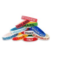 Offres Spéciales arc-en-ciel élastique Ble balise Bracelet Led Fluorescent Bracelets sport Id Silicone corde Bracelet silicone personnalisé