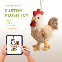 Porte-clés pendentif poussin en peluche de 8 pouces, design personnalisé, matériau doux, marque TOBTOYS, pour fêtes