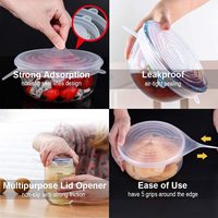 Couvercles extensibles en silicone réutilisables et couvercles d'aliments pour le stockage des aliments Pièces de batterie de cuisine