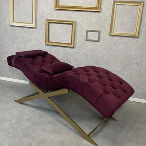 Fauteuil de salon moderne de luxe en cuir PU courbé pour extensions de cils et table de massage - Product Image 3