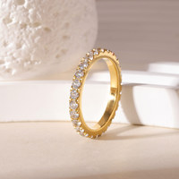 Bague MICCI minimaliste en acier inoxydable avec zircon cubique pour femme, bijou tendance de luxe léger pour le petit doigt