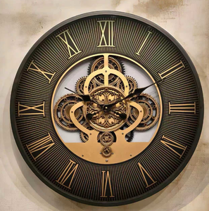 <span class=keywords><strong>Horloge</strong></span> murale <span class=keywords><strong>en</strong></span> métal steampunk industrielle à quartz <span class=keywords><strong>avec</strong></span> affichage à aiguilles, engrenages mobiles, chiffres romains vintage pour la maison - Product Image 3