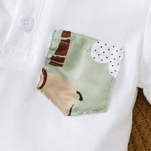 Conjunto de Ropa Casual de Verano para Bebés Niños, 2 Piezas, Mameluco y Pantalones Cortos - Product Image 4