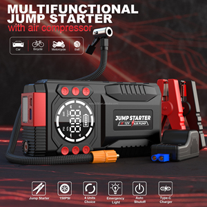 Démarreur portable 20000 mAh, <span class=keywords><strong>booster</strong></span> de batterie de voiture, chargeur de batterie externe, pack de batteries au lithium, pompe à air pour pneus, gonfleur de pneus, lumière LED - Product Image 6