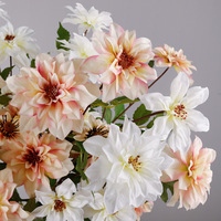 Kunstmatige Dahlia Bloem, Lange Steel Staande Bloemen voor Bruiloft Feest DIY Krans Bloemstuk Huisdecoratie