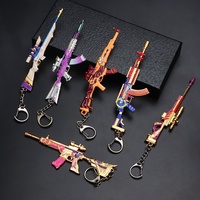 Set de Llaveros de Juego, Estilo AKM AWM, Mini Modelo de Pistola de Metal, Llavero de Aleación de Zinc, Colgante de Rifle de Francotirador, Regalo para Fanáticos de los Juegos