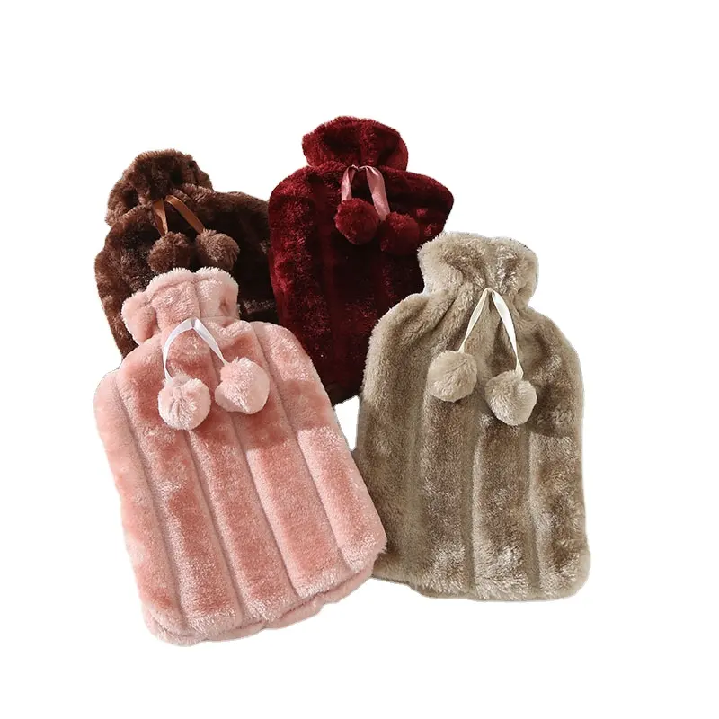 Winter hot water bottle with super soft & warm hot water bottle/ bag and plush cover