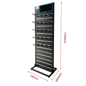 Tầng Thường Vụ <span class=keywords><strong>Slatboard</strong></span> Ra Cửa Đi Xe Đạp Găng Tay Hiển Thị Rack Với Hook Cửa Hàng Bán Lẻ Treo Kệ Kim Loại Tầng Giá Găng Tay - Product Image 3