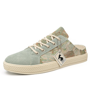 New 2026 Men's Canvas <b>Half</b> Shoes Breathable Casual Sneakers Soft Bottom Home Outdoor Slippers - Product Image 5