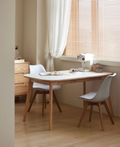 Hiện Đại Bắc Âu Rắn Gỗ Vòng Bàn Ăn P3112 Gấp Bữa Ăn Tối Bàn Đồ Nội Thất Nhà Bằng Gỗ Cao Su - Product Image 3