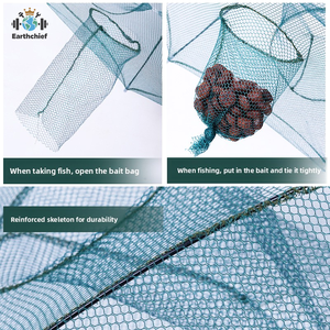 Nouveau filet de pêche pliable et portable en forme de parapluie pour eau douce, épais, pour attraper les écrevisses et crevettes, piège-cage en <span class=keywords><strong>maille</strong></span> - Product Image 2