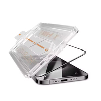 Protecteur d'écran transparent anti-rayures 9H HD pour iPhone 17 16 15 Pro Max 14 13 12 Pro Cadre d'alignement sans poussière Installation facile