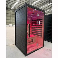 Kustom kualitas tinggi ponsel dalam ruangan 2 orang inframerah ruang Sauna Kanada Hemlock Sauna Pod