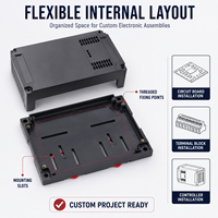 Boîtier de commande électronique industriel en ABS/PC pour rail DIN, protection IP54 durable