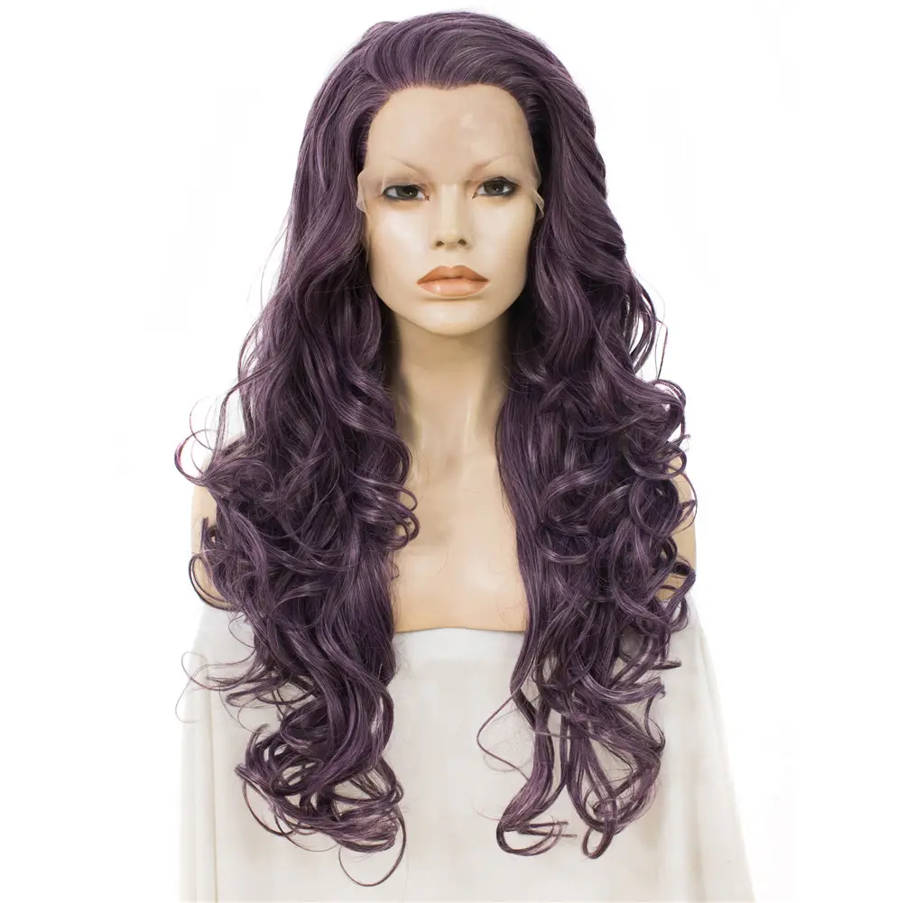 Purple Color FashionためDrag女王Theatre Synthetic Lace Front Wigs Cosplay Wigs