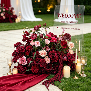 DKB Factory Wholesale Ground Flower <b>Runner</b> <b>Red</b> Flower Roses Aisle Flower Row For Hotel Wedding Corridor Decor - Product Image 1