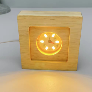 <strong>Table</strong> Led Lamp Square Wooden Base <strong>Table</strong> Led Lighting Bracket Lighting 3D Crystal Lamp Bracket Remote Control Color <strong>Change</strong> Touch - Product Image 3