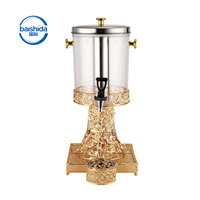 Luxuriöser Goldener Edelstahl 8L Lebensmittelechter Getränkespender mit Deckel und Zapfhahn für Milch, Kaffee, Limonade, Bier, Saft, Party-Servierflasche