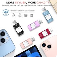 Gitra El más nuevo 4 en 1 OTG USB Flash Drive 32GB a 256GB Capacidades 3,0 TYPE C USB Memory Stick con características Otg