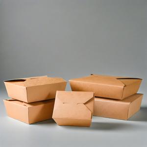 Contenants alimentaires à emporter de taille personnalisée contenants jetables en papier kraft à emporter boîtes à emporter en papier kraft - Product Image 3