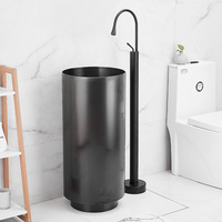 Robinet de baignoire autoportant en forme de goutte d'eau pour piscine, en cuivre, à montage au sol, avec colonne de bain rotative à 360 degrés