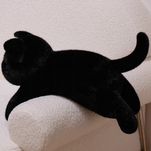 Unisex schattige, goed verkopende zwarte kattenknuffel van hoge kwaliteit, zacht PP-katoen gevuld, aanpasbare maten voor diverse gelegenheden - Product Image 3