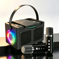 Enceinte karaoké portable avec micro et Bluetooth, enceinte Bluetooth d'extérieur, son puissant, lumières LED avec microphone karaoké 832