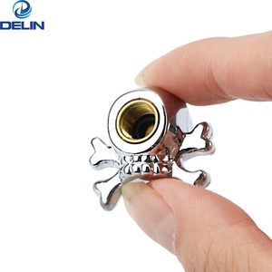 Hot Rod ATV Argent Chrome Crâne Forme Moto Vélo Pneus <span class=keywords><strong>De</strong></span> Voiture <span class=keywords><strong>Valve</strong></span> Stem Caps - Product Image 2