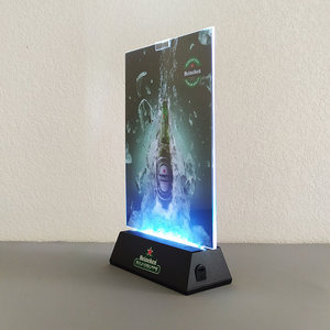 Support de menu en acrylique éclairé par LED, panneau lumineux rechargeable double face pour bar - Product Image 2