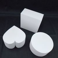 Modèle de gâteau en mousse de polystyrène blanc, rond, carré ou en forme de cœur, réutilisable, vierge pour la pâtisserie artistique et la décoration de fêtes