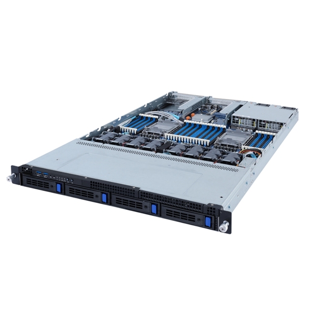Hot Sale Gigabyte Rack Server R182-340 1U 3rd Gen Intel Xeon Scalable Processor 4-Bay SATA/SAS in Stock
