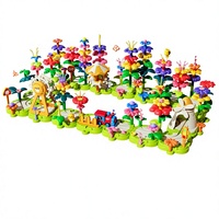 Collection de modèles en ABS lisse, épais et inodore pour décoration intérieure, circuit de fleurs à double scénario, jouet d'assemblage pour le développement de la pensée spatiale des enfants