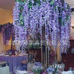 Guirlande de glycine artificielle blanche en plastique et soie, plante suspendue décorative pour mariage et décoration intérieure, guirlande de plafond - Product Image 2