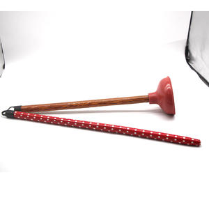 Tête de ventouse pour toilettes, ensemble ventouse et brosse pour toilettes, ventouse à manche court en bois recouvert de PVC - Product Image 6