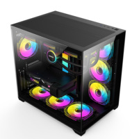 Factory OEM White Panoramic ATX Gaming Computer Case Tempered Glass Mid Tower Chassis Support 10 Fans 360mm Radiator