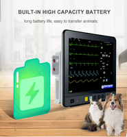 Moniteur Multiparamétrique Portable ECG Tensiomètre Soins Vétérinaires Moniteur Vital Portable pour Animaux Écran TFT 15 Pouces