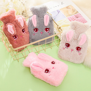 Kawaii Flannel Cover Hot Water Bottle Cute Rabbit Hot Water Bag Plush