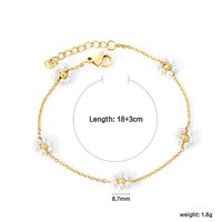 Ensemble collier et bracelet en acier inoxydable plaqué or 18 carats PVD, imperméable, pour femmes, avec perles, bijoux de mode, vente en gros, Halskette